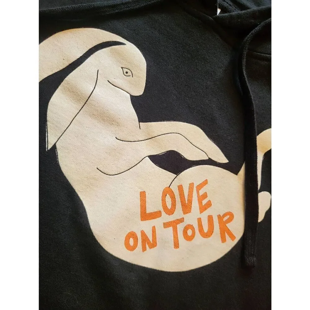 Unisex Hoodie Large Black Harry Styles Love On Tour Rabbit Fleece Comfort Cozy